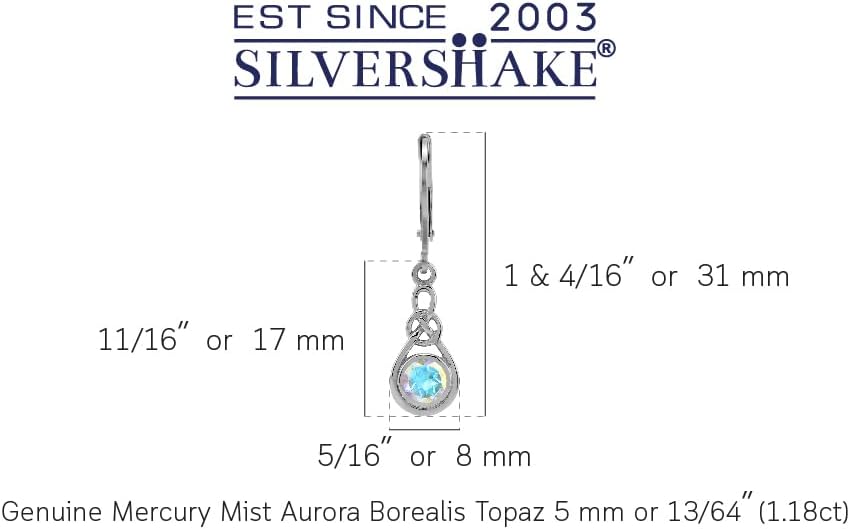 Silvershake Genuine Gemstone Irish Celtic Knot Drop Dangle Earrings