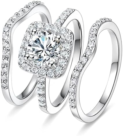 Stackable Eternity Ring for Women 14K Gold Plated Cubic Zirconia Simulated Diamond Wedding Band Silver Jewelry