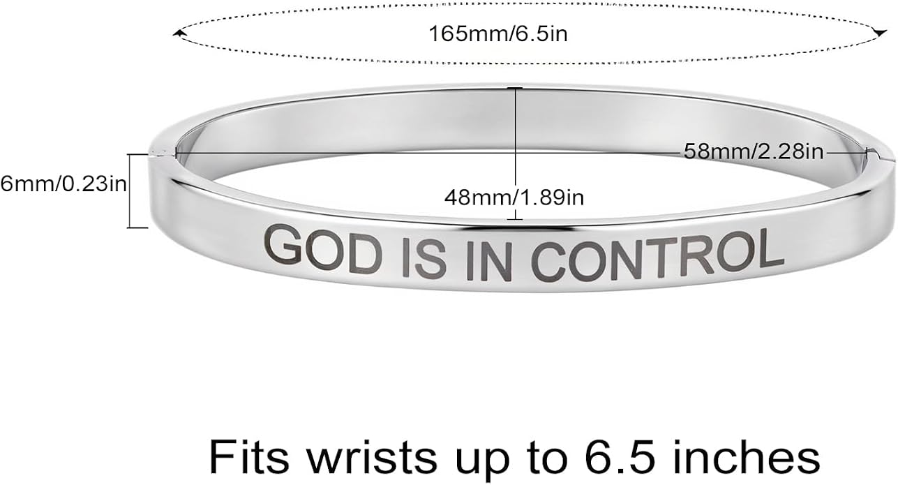 Inspirational Christian Bracelet for Women, Oval Engraved Bible Verse Love Bangle Cuff, Faith Scripture Jewelry, Religious Encouragement Gift for Mom Daughter Sister Friend