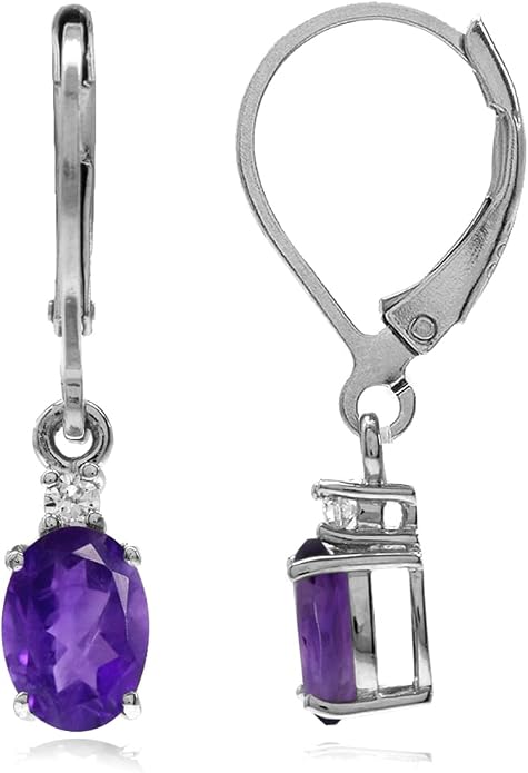 Silvershake White Gold Plated 925 Sterling Silver Leverback Earrings