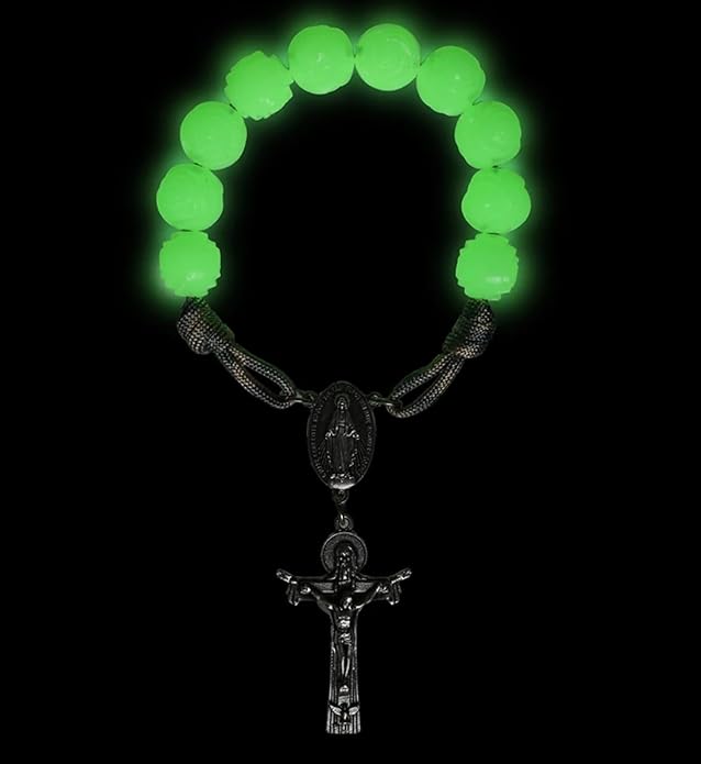 Autom Bulk Rosaries One Decade Rosary Prayer Bead Bracelets with Centerpiece and Crucifix