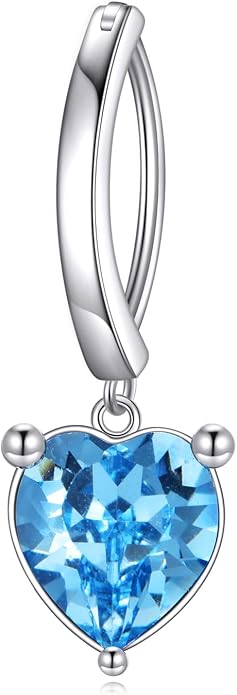 Dangle Clicker Belly Button Ring for Women Surgical Sterling Silver Belly Ring Simple Reverse Navel Rings Body Jewelry
