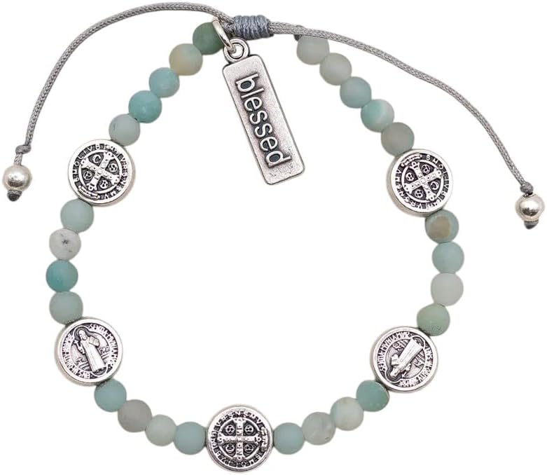 My Saint My Hero Benedictine Blessing Bracelets – Handwoven Spiritual Protection with Medals Hand-Cast In Italy at Sacred Site