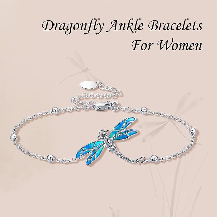 Evil Eye/Moon Star/Cross/Dragonfly/Sea Turtle Ankle Bracelets for Women 925 Sterling Silver Adjustable Anklets Jewelry Gifts for Women