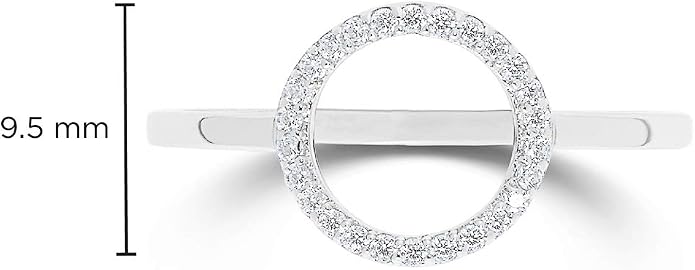 Milla Sterling Silver Rings for Women - Dainty Stackable Open Circle & Chain Gold Rings