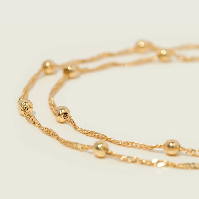 MEVECCO Anklet for Women Gold Chain 14K Gold Plated Dainty Boho Beach Summer Simple Foot Jewelry Ankle Bracelet