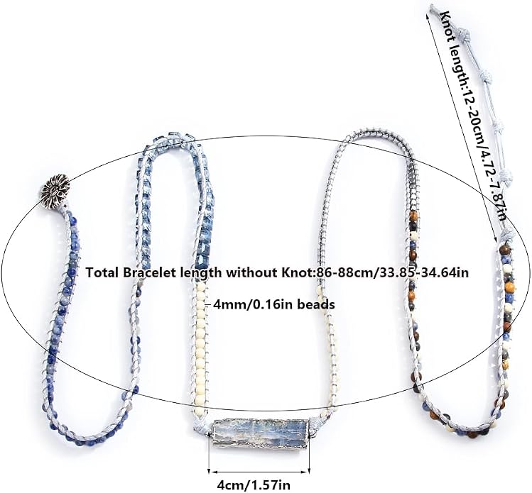 Women Wrap Bracelets Boho Natural Stone Jasper Turquoises Strand Bracelet Jewelry Collection