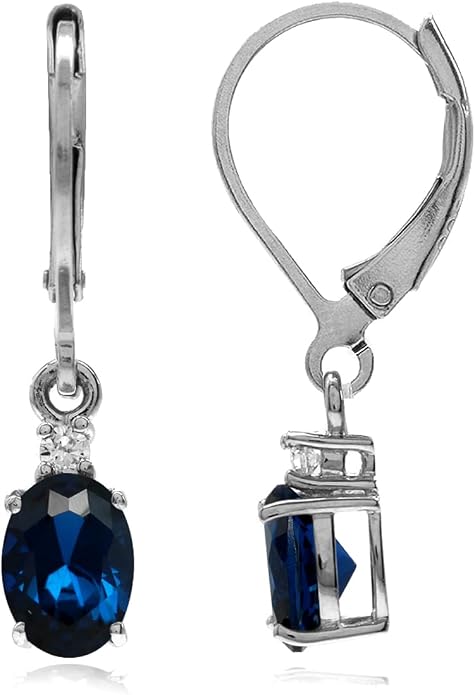 Silvershake White Gold Plated 925 Sterling Silver Leverback Earrings