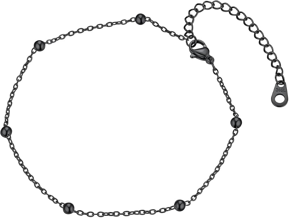 ChainsPro Anklets for Women Waterproof, Adjustable Stainless Steel/ Sterling Silver/14K Gold Plated Ankle Bracelets for Women, Non Tarnish Layered Anklets Beach Jewelry Gifts for Swimming & Daily Wear (Send Gift Box)