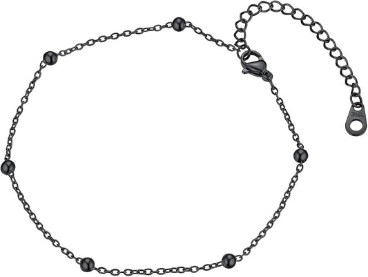 ChainsPro Anklets for Women Waterproof, Adjustable Stainless Steel/ Sterling Silver/14K Gold Plated Ankle Bracelets for Women, Non Tarnish Layered Anklets Beach Jewelry Gifts for Swimming & Daily Wear (Send Gift Box)