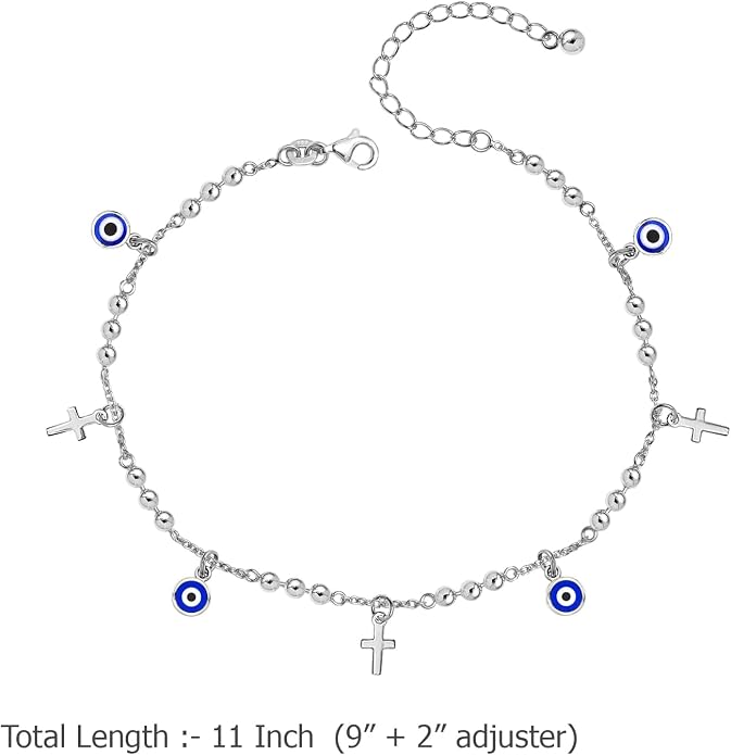 LeCalla 925 Sterling Silver Anklets for Women | Women's Anklet Bracelets Foot Jewelry Gifts for Women | Chain Link Anklets Summer Beach Silver Jewelry Gift