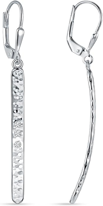 LeCalla 925 Sterling Silver Teardrop Dangle Earrings for Women | Lightweight Vertical Drop Dangle Earrings | Minimalist Dangling Earring Jewelry Gifts for Women