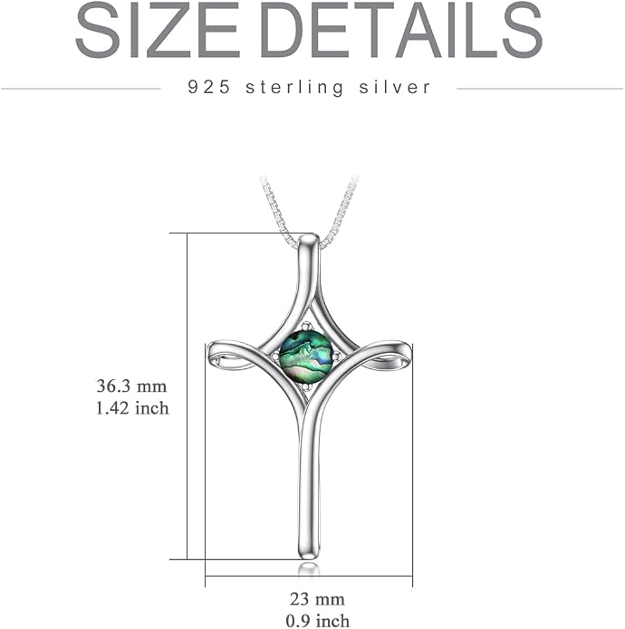 TOUPOP Cross Necklace for Women 925 Sterling Silver Birthstone Cross Pendant Fine Jewelry Anniversary Birthday Mothers Day Gifts for Mom Wife Her