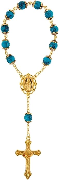 Autom Bulk Rosaries One Decade Rosary Prayer Bead Bracelets with Centerpiece and Crucifix