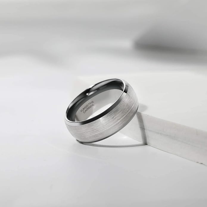 TRUMIUM 4mm 6mm 8mm Tungsten Ring Wedding Band for Men Women Engraved I Love You Matte Brushed Comfort Fit Size 4-15