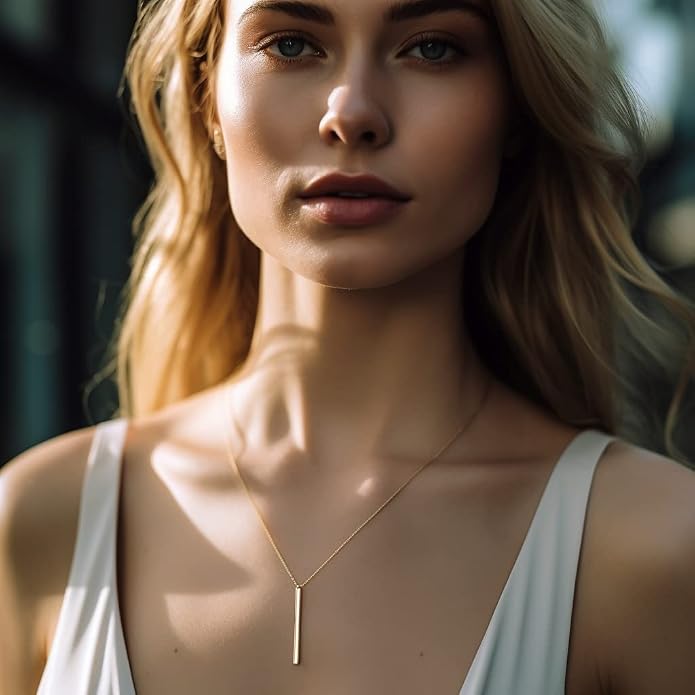 Personalized Engraved Bar Necklace - Unique Customizable Pendant for Any Occasion - Name, Date, Coordinates, Soundwave, Morse Code & More - Meaningful Gift for Loved Ones
