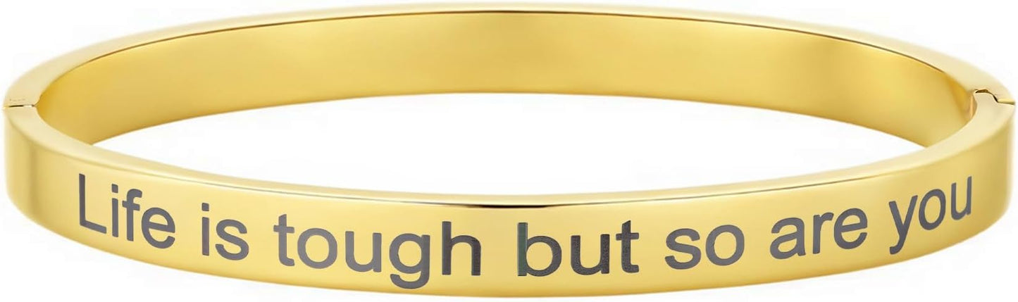Inspirational Christian Bracelet for Women, Oval Engraved Bible Verse Love Bangle Cuff, Faith Scripture Jewelry, Religious Encouragement Gift for Mom Daughter Sister Friend