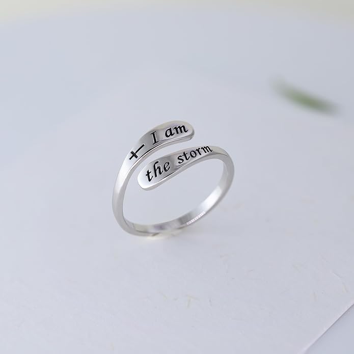 925 Sterling Silver Inspirational Adjustable Rings - Personality Encouragement Jewelry Gift For Women