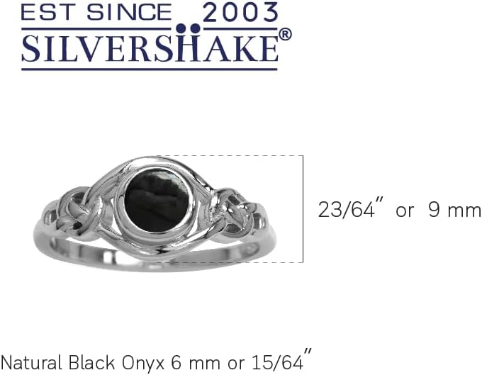 Silvershake Birthstone Gemstones White Gold Plated 925 Sterling Silver Irish Celtic Knot Engagement or Promise Solitaire Ring Jewelry for Women