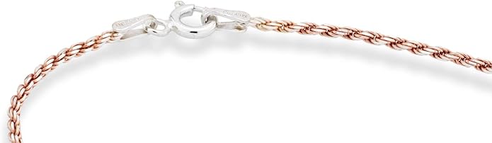 Miabella 925 Sterling Silver Solid 1.5mm Diamond-Cut Braided Rope Chain Anklet Ankle Bracelet for Women, Made in Italy