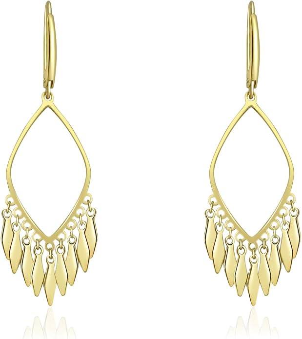 Sterling Silver Big Drop Earrings 925 Tassel Linear Ear Hanging Shimmering Fan Statement Teardrop Earrings - Designer Multi-Style Statement Exquisite Trendy Upscale Chandelier Dangle Earrings Jewelry Gift for Women