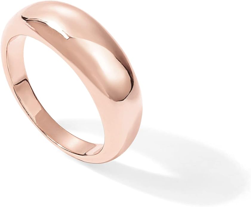 PAVOI 14K Gold Plated Chunky Dome Ring |Puffy Dome Stackable Rings | Chunky Signet Ring for Women