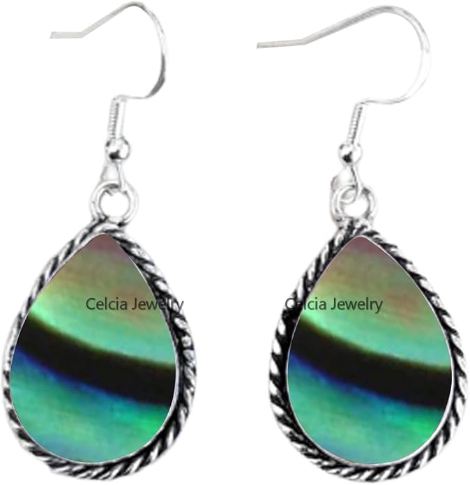 Pure 925 Sterling Silver Dangle Drop Earrings for Women, Pear Gemstone Handcrafted Earrings for Women & Girl ('Amethyst)