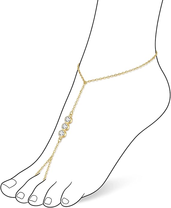 Dainty Anklet for Women Trendy Boho Waterproof Link Chain Gold Pearl CZ Stainless Steel Ankle Chain Adjustable Foot Minimalist Summer Jewelry Gift for Women