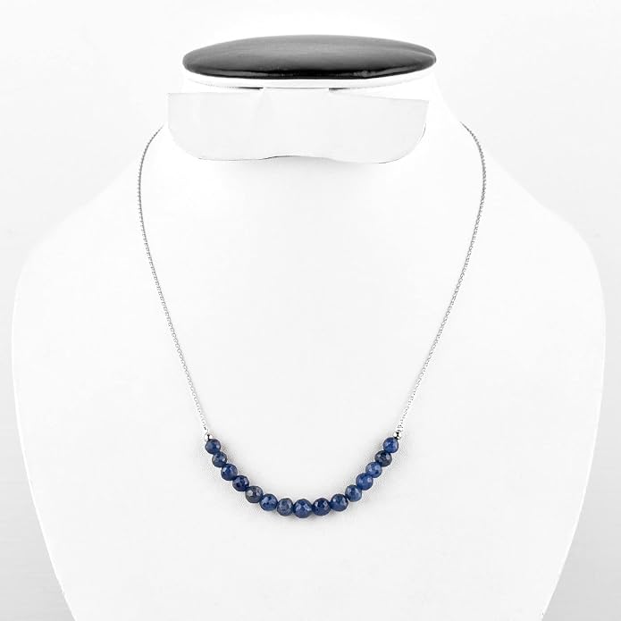 Natural Gemstone Dainty Pendant Necklace for Women Handmade Crystal Jewelry 925 Sterling Silver 18 Inch Chain Healing Chakra Christmas Birthday Gift for Her