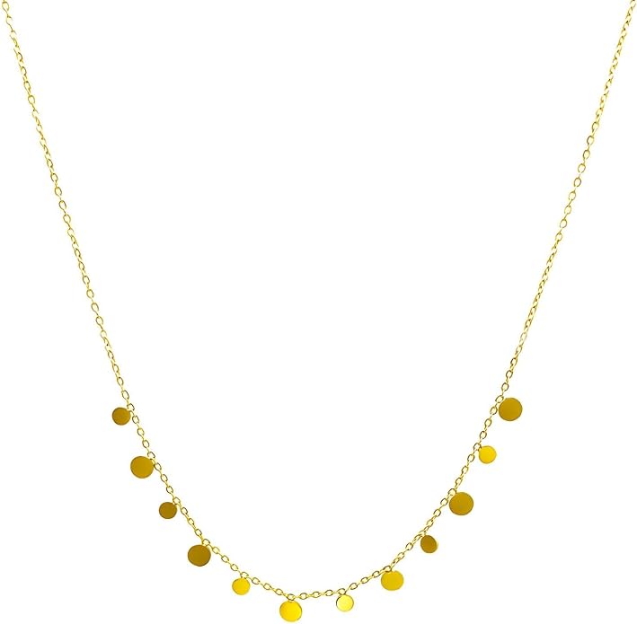 Satellite Beaded Necklace - 18k Gold Plated Stainless Steel Layering Choker - Waterproof, Non-Tarnish & Hypoallergenic Boho Jewelry for Women