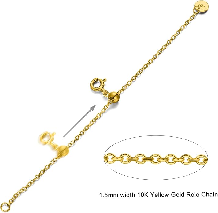 1pc 925 Sterling Silver 1.5mm Necklace Extender Chain 4inch Bracelet Anklet Single Bead Extension Adjustable Length