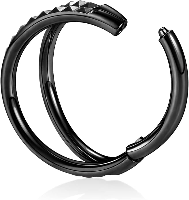 316L Surgical Steel Septum Clicker Ring Nose Ring Hoop Sleeper Hoop Earring Helix Rook Conch Cartilage Daith Tragus Earrings Lobe Nose Piercing Jewelry for Women