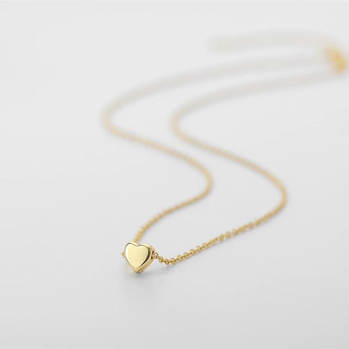 Delicate Tiny Gold Heart Choker Necklace,Dainty Cute Simple Heart Pendant Necklaces for Women