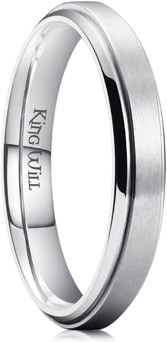 King Will Titanium Wedding Band for Men Women- 3-10mm Width Black/Sliver/Gold High Purity Titanium Promise Wedding Ring Comfort Fit for Daily Wear Size 6-14