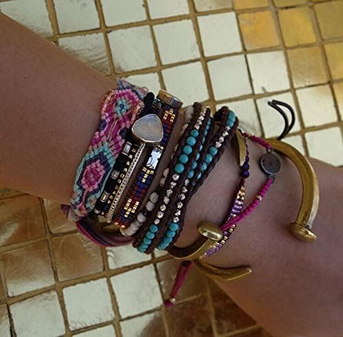 KELITCH New Star Turquoise Bracelets Love Silver Beads 3 Wrap Bracelet Women Shell Pearl Bracelets