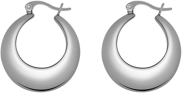Chunky Large Thick Rounded Tube Hoop Earrings