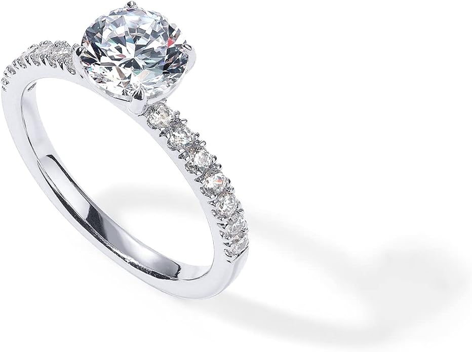 PAVOI 14K Gold Plated Engagement Rings for Women | Promise Wedding Band | 1.50CT - 3CT Cushion Cut Round Oval Cubic Zirconia Engagement Ring