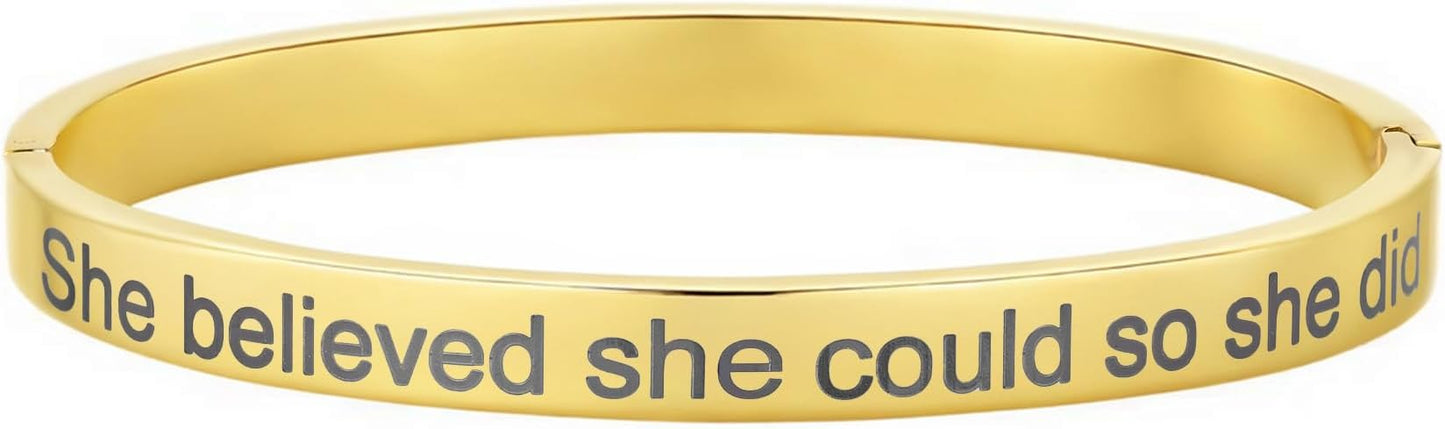 Inspirational Christian Bracelet for Women, Oval Engraved Bible Verse Love Bangle Cuff, Faith Scripture Jewelry, Religious Encouragement Gift for Mom Daughter Sister Friend