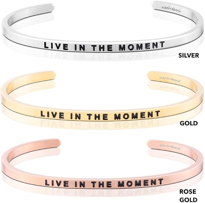 MantraBand - Mantra Band Bracelet - Gold color - Inspirational Engraved Adjustable Cuff - Gifts for Women, Sisters, Friends, Family