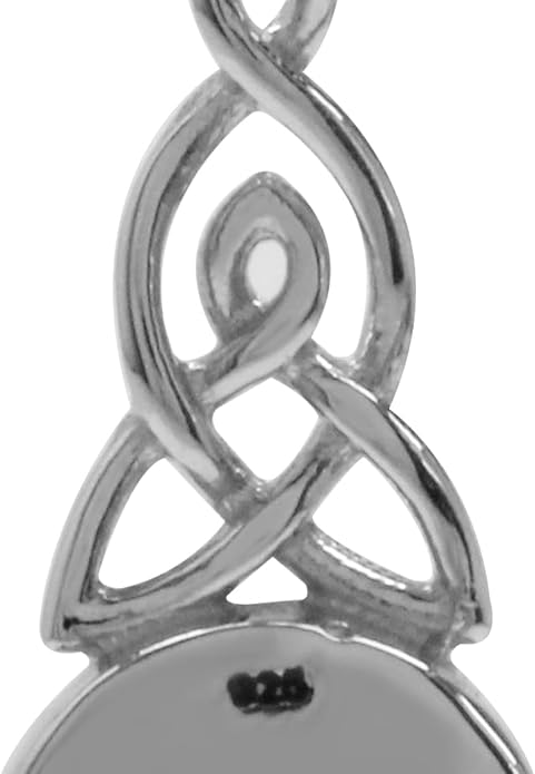Silvershake 6MM Round Shape Inlay White Gold Plated or Yellow Gold Plated 925 Sterling Silver Triquetra Celtic Knot Dangle Leverback or Hook Earrings Jewelry for Women