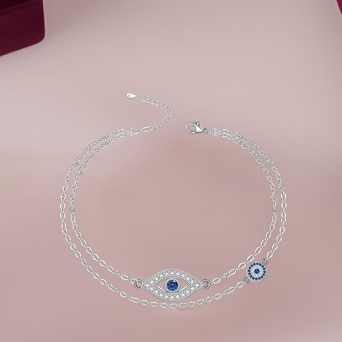 Infinity Cat Paw Print Celtic Knot Sea Turtle Elephant Flamingo Butterfly Dolphin Evil Eye Anklets Bracelets for Women Sterling Silver Adjustable Ankle Bracelet Summer Beach Lovers Gift