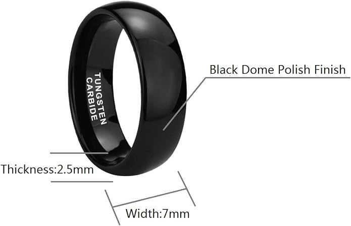 CROWNAL 1mm 2mm 3mm 4mm 5mm 6mm 7mm 8mm Tungsten White/Yellow Gold/Rose Gold Plated Wedding Band Ring Men Women Plain Dome Polished Comfort Fit