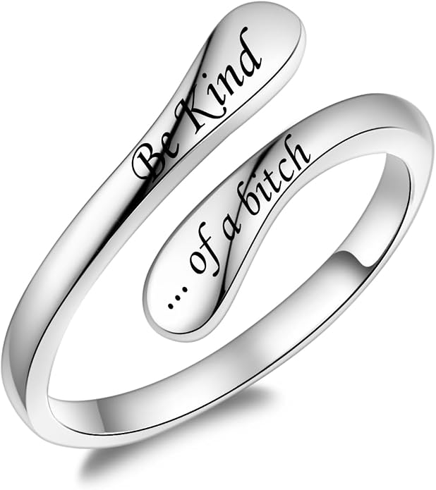 Fookduoduo 925 Sterling Silver Ring Inspirational Jewelry adjustable Wrap Open Rings for Women