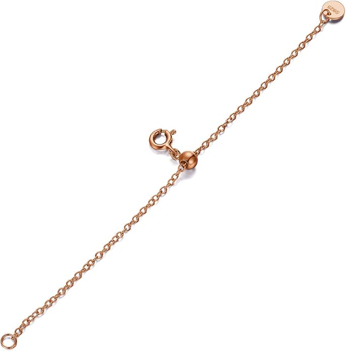 1pc 925 Sterling Silver 1.5mm Necklace Extender Chain 4inch Bracelet Anklet Single Bead Extension Adjustable Length