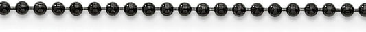 Stainless Steel 2mm IP Black-Plated Ball Chain Necklace - with Secure Lobster Lock Clasp