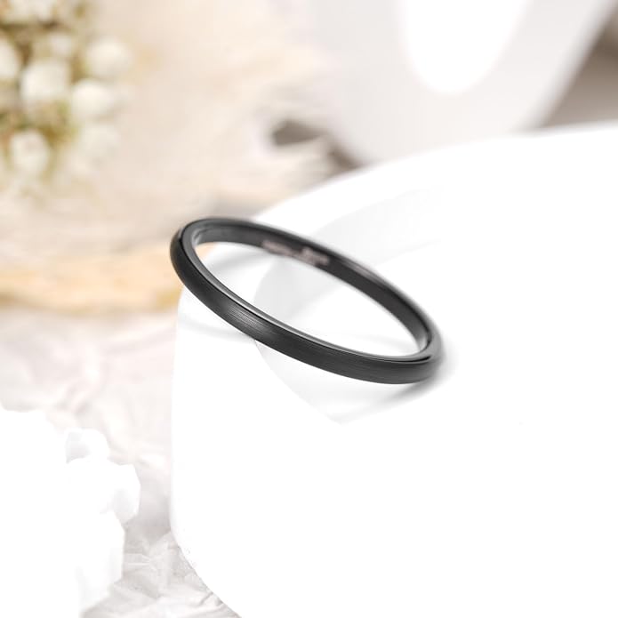 King Will Wedding Band for Men Women, 2/4/6/7/8mm Domed Matte Brushed Tungsten Carbide Rings, Solid/Dual Color Engagement Rings, Comfort Fit