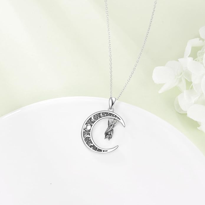 Sun and Moon Necklace 925 Sterling Silver Sun Moon Pendant Gemstone Jewelry Gifts for Women