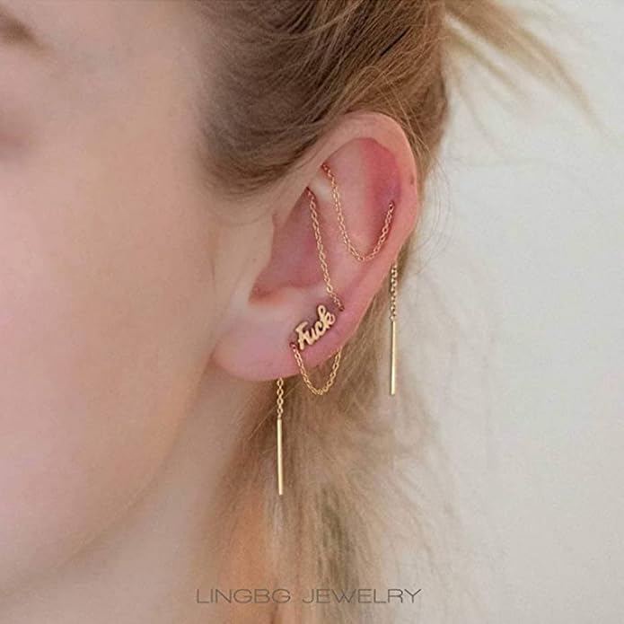 2 Pairs S925 Sterling Silver Chain Threader Earrings For Women Bar Wrap Threader Dangle Drop Earrings Lightweight Minimalist Hypoallergenic Earrings Anniversary Jewelry