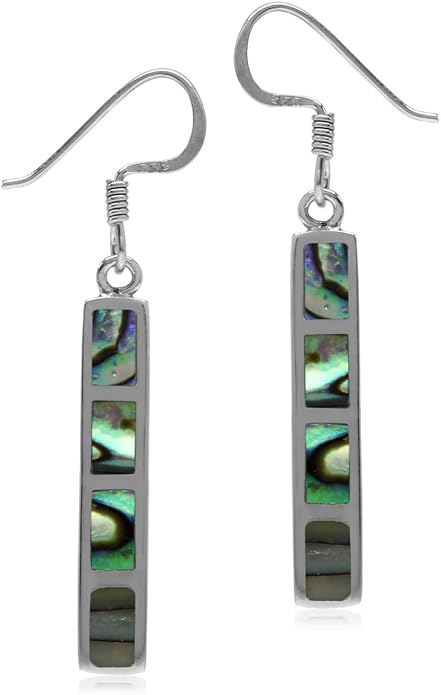 Silvershake White Gold Plated 925 Sterling Silver Long Stick Dangle Hook Earrings