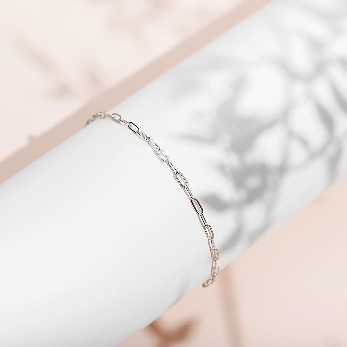 PAVOI 14K Gold Plated Chain Anklets for Women - Minimalist Link Chain Ankle Bracelet - Dainty Gold Anklets for Women - Trendy Summer Beach Jewelry Gifts - Snake, Figaro, Mariner, Paperclip, Beaded